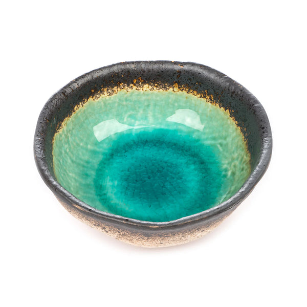 Small Turquoise Crackle Glaze Bowl