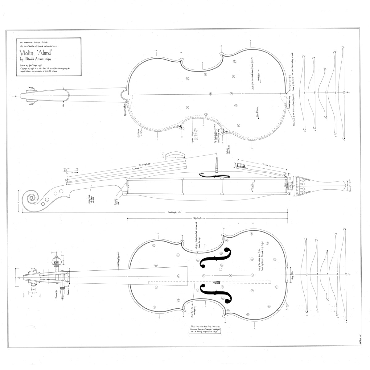 15 Violin Alard by N Amati Print Ashmolean Museum