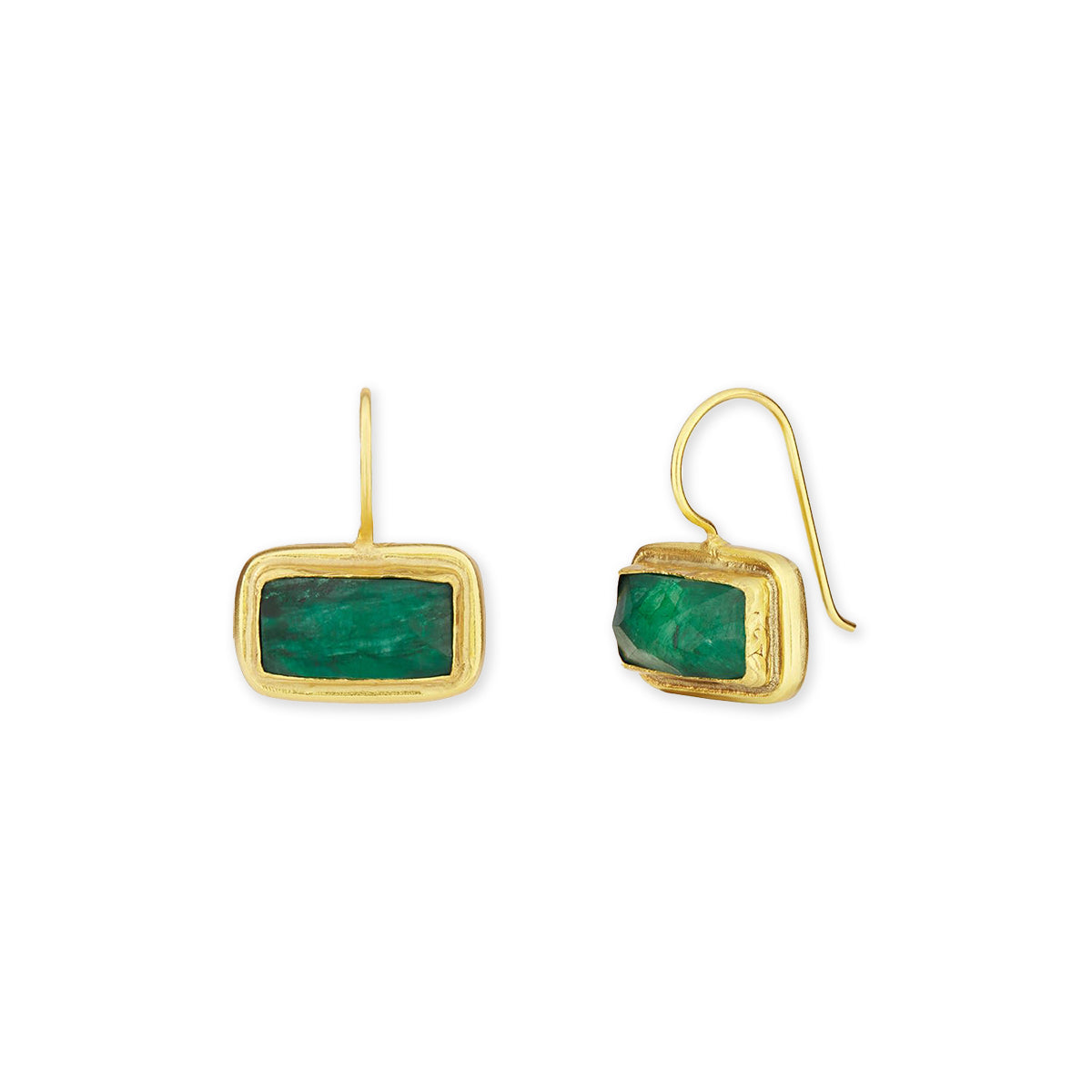 Square emerald store earrings