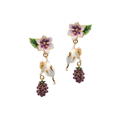 Blackberry & Mouse Drop Earrings Ashmolean Museum